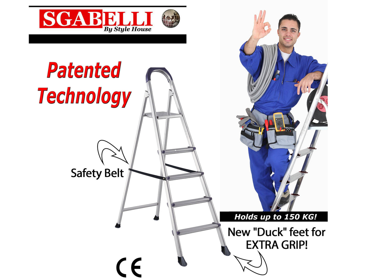 Iron Step Ladder 5 steps HouzeCart