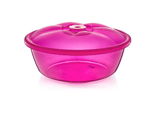 Transparent plastic round bowl with lid