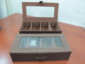 Leather with Fabric Tea Box