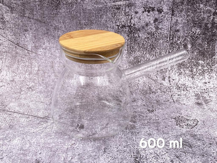 Borosilicate Glass Coffee Pot wooden cover 600 ml