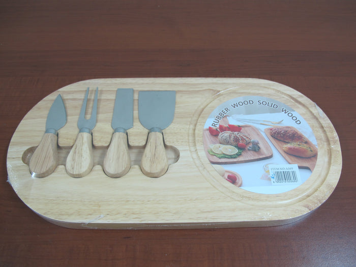 4 Cheese Serving Utensils with Board