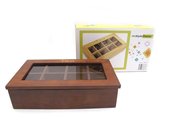 8 Compartments wooden tea box