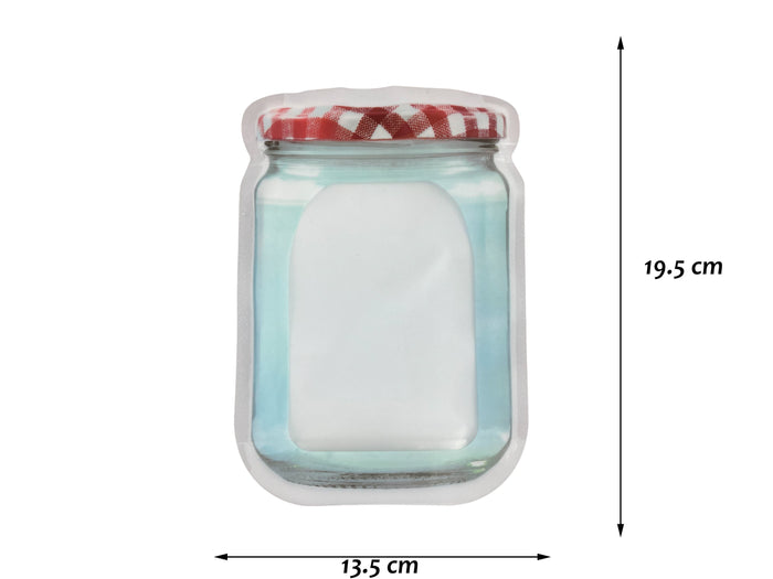 Medium reusable lock&seal bag checkered cover jar design
