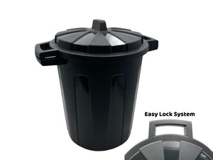 Black Trash Bin 25L with Lock System - HouzeCart