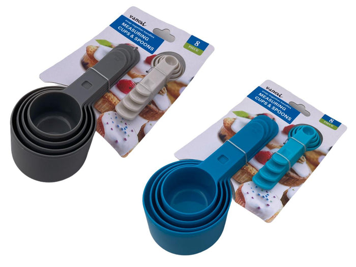 8 pcs Plastic Measuring Cups and Spoons