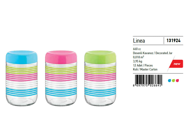 Linea Decorated Jar, 660 ml