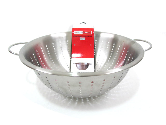 Stainless Steel punching colander; 30 cm