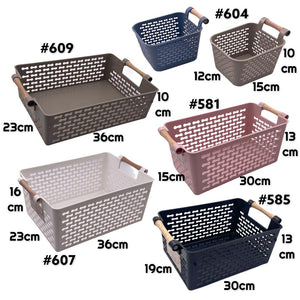 Large Size Basket with Wooden Handles 607