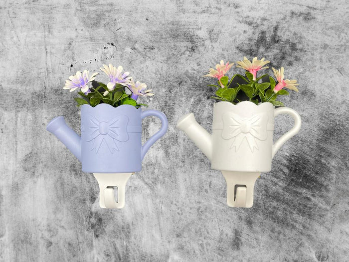 Wall Hanger Watering Can Shape with Flowers