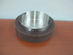 Round Leather with Fabric Ash Tray