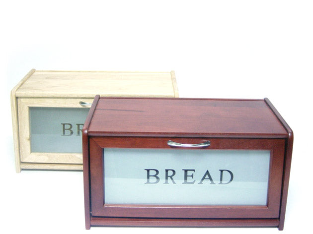 Wooden Bread Box with Glass Cover