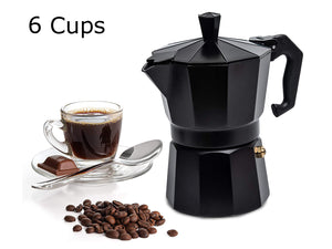Black 2 levels Italian coffee pot 6 cups - HouzeCart