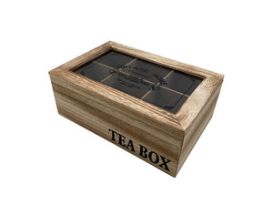 Small Wooden "Vintage Home" Tea Box - HouzeCart
