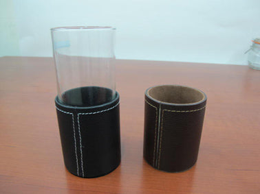 Round leather cup holder