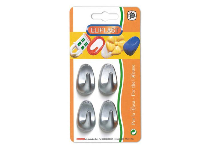 Colored Oval adhesive Hooks X4