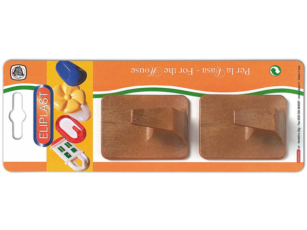 Wooden Adhesive Hook x2