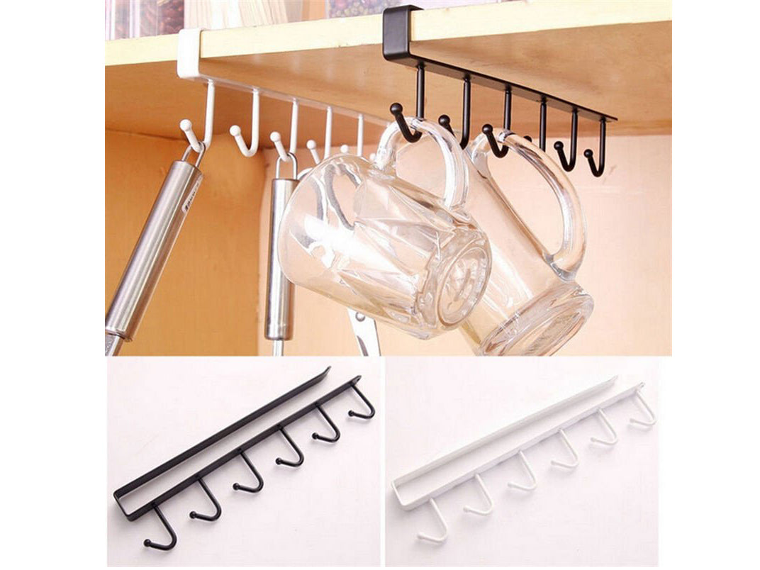 Five Hooks Metallic Under Shelf Hangers HouzeCart